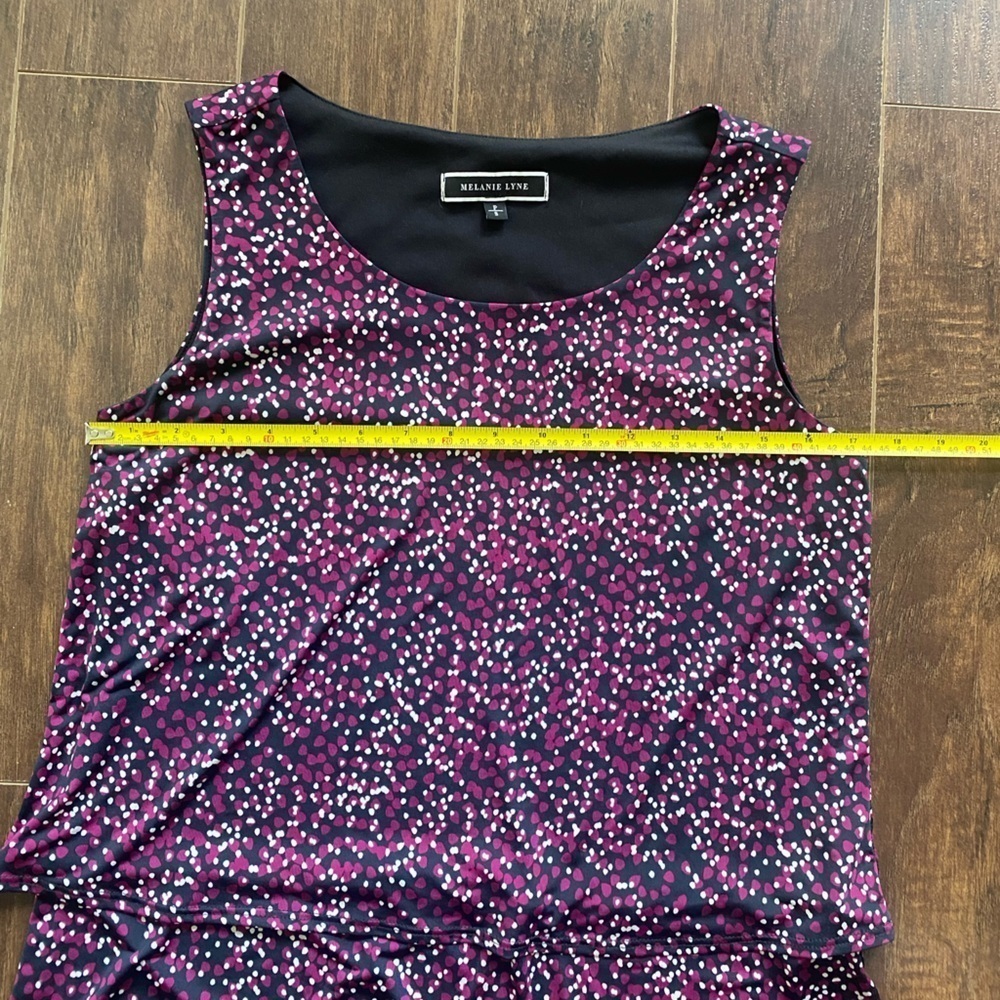 Melanie Lyne Burgundy Sleeveless Printed Top Small - Picture 6 of 9